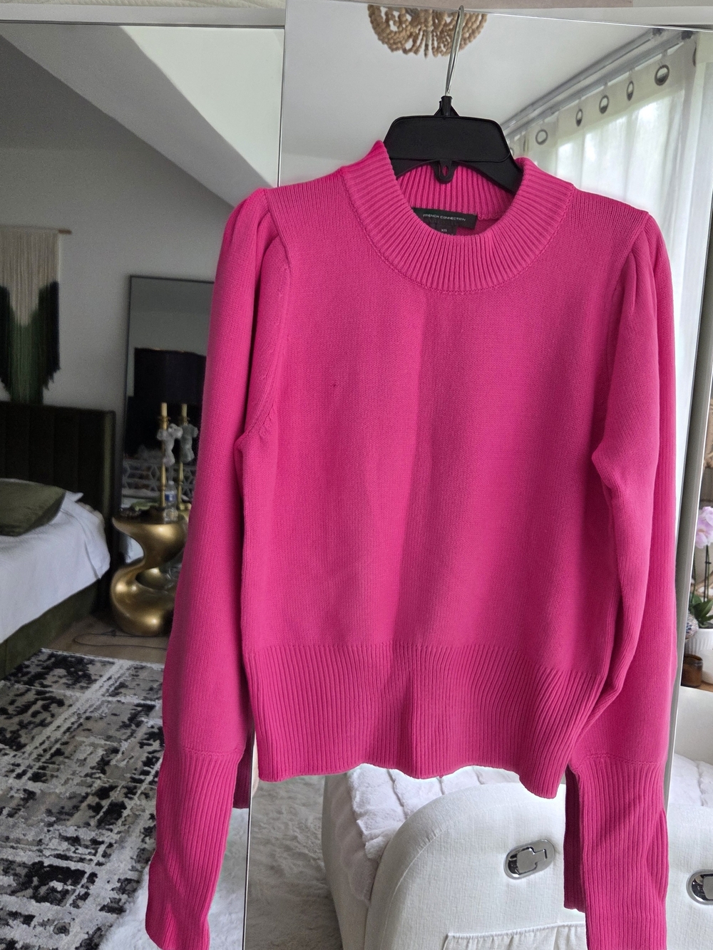 French Connection Bright Fuchsia Crewneck Sweater